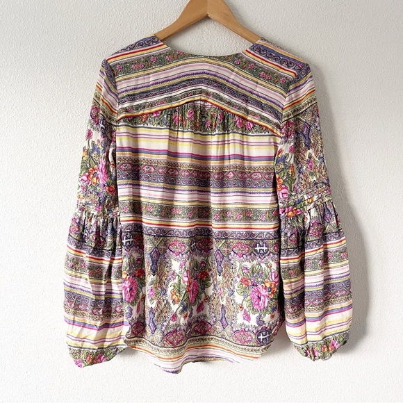 Anthropologie Maeve Ceresco Peasant Top in Multicolor - Picture 7 of 8